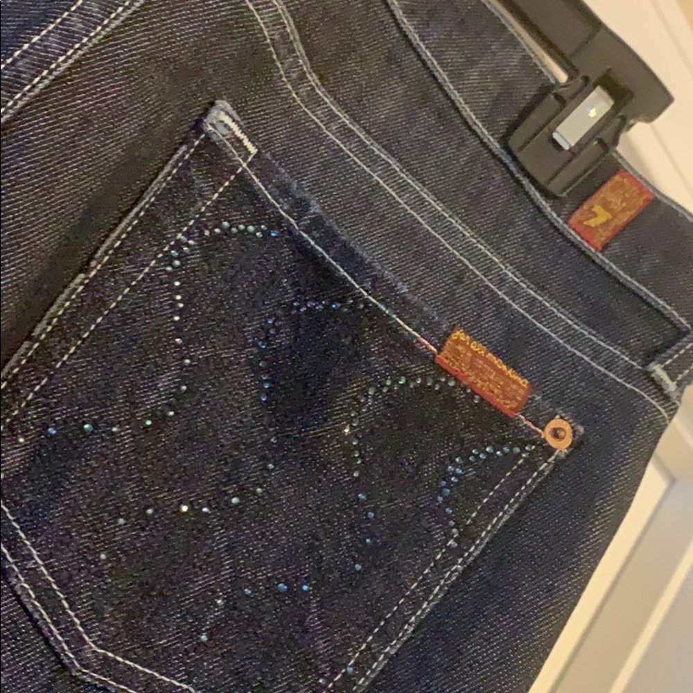 7 for all mankind w/ embellished pockets.